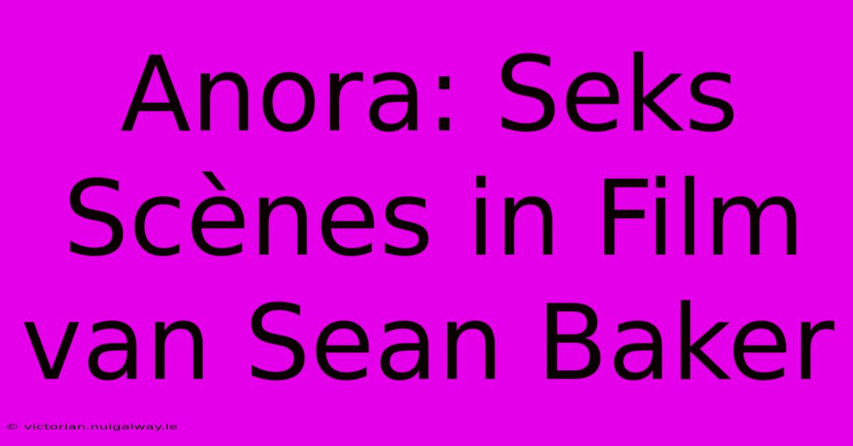 Anora: Seks Scènes In Film Van Sean Baker