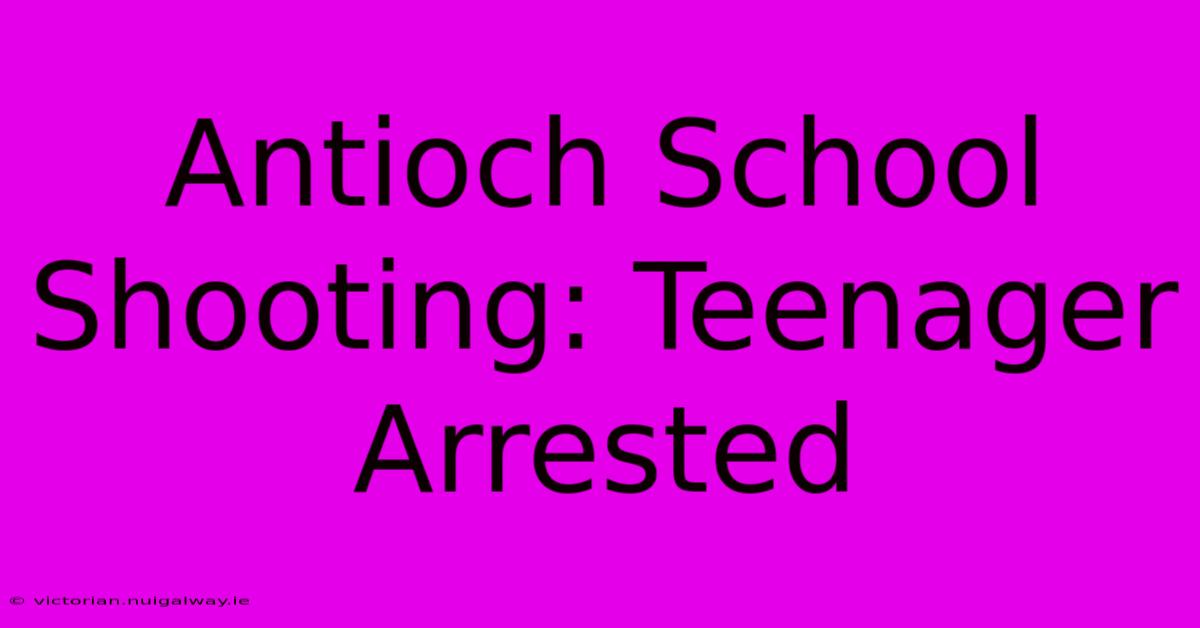 Antioch School Shooting: Teenager Arrested