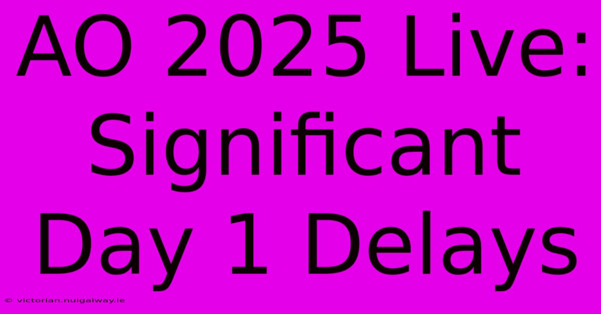 AO 2025 Live: Significant Day 1 Delays