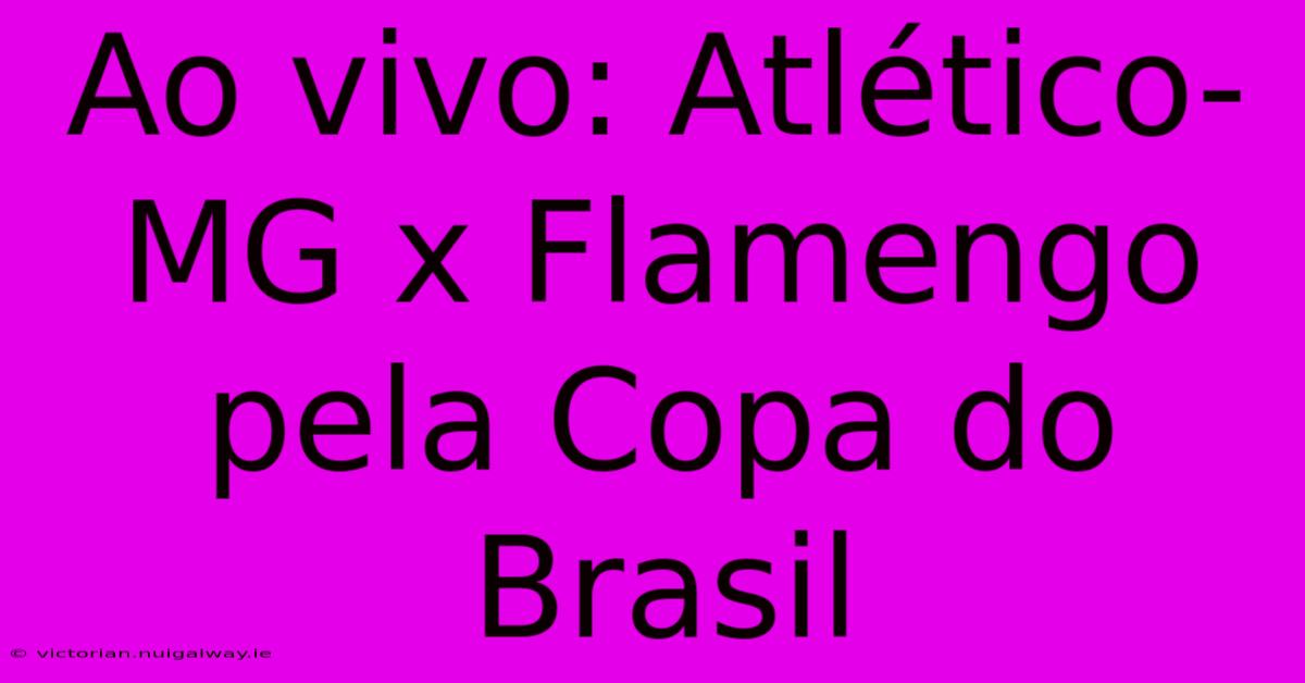 Ao Vivo: Atlético-MG X Flamengo Pela Copa Do Brasil