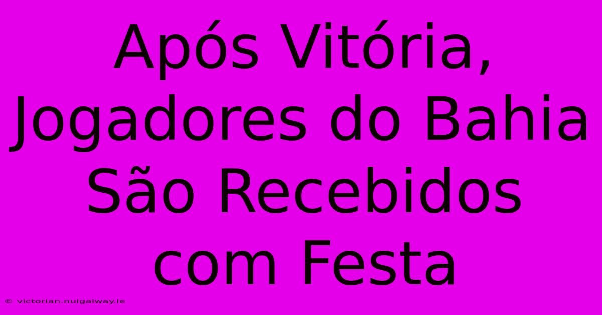 Após Vitória, Jogadores Do Bahia São Recebidos Com Festa