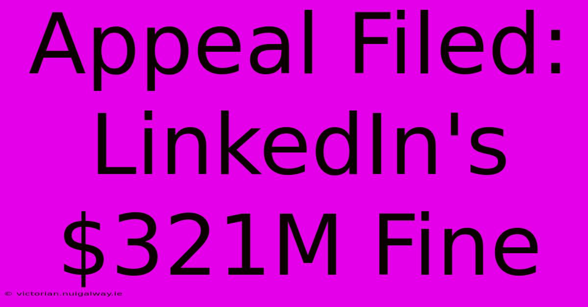 Appeal Filed: LinkedIn's $321M Fine