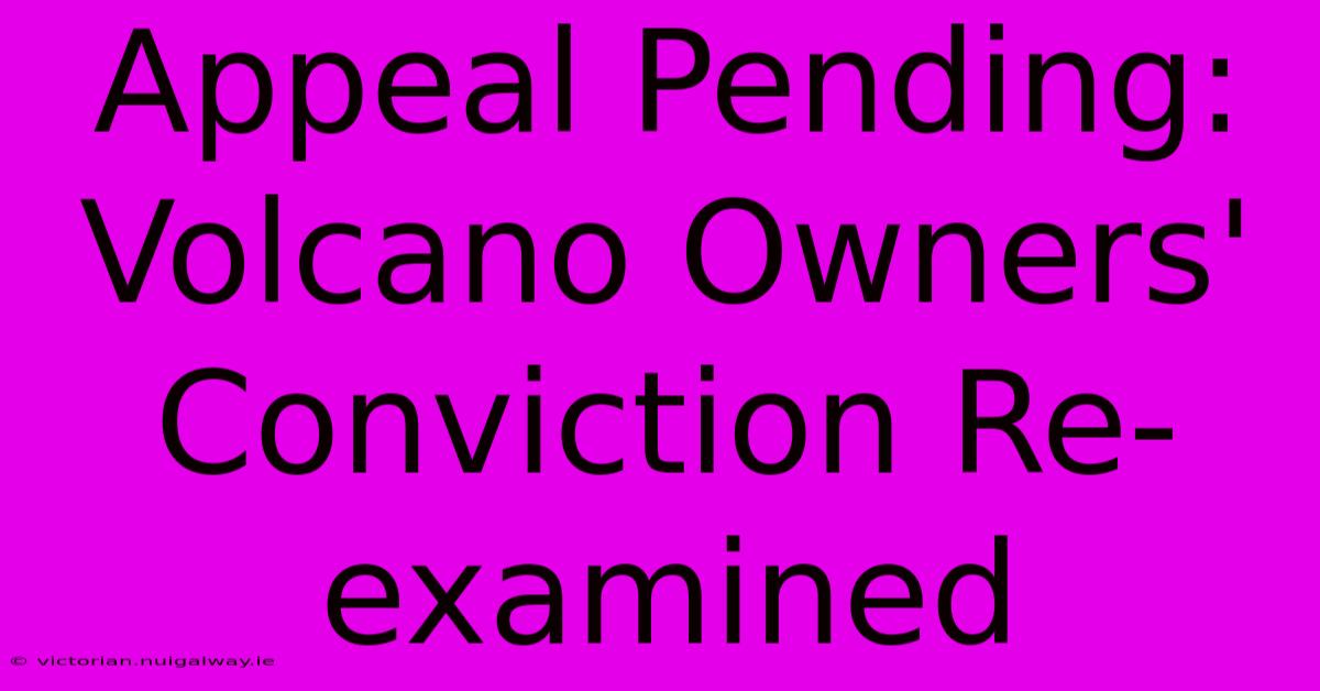 Appeal Pending: Volcano Owners' Conviction Re-examined 