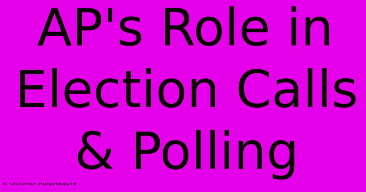 AP's Role In Election Calls & Polling