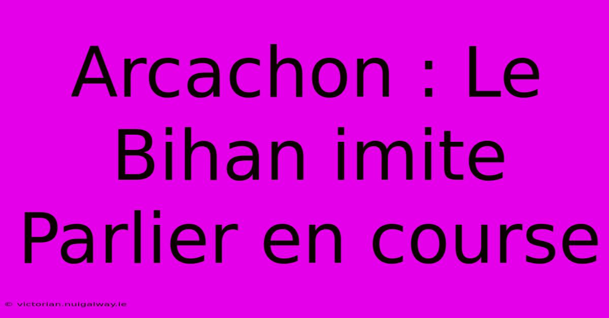 Arcachon : Le Bihan Imite Parlier En Course