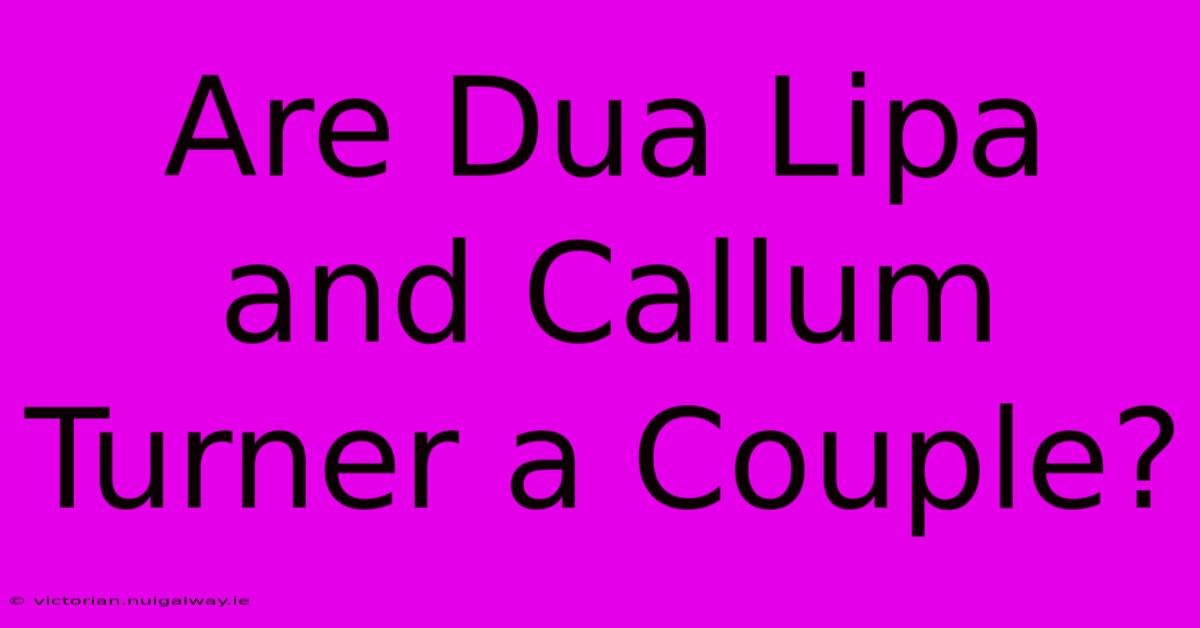 Are Dua Lipa And Callum Turner A Couple?