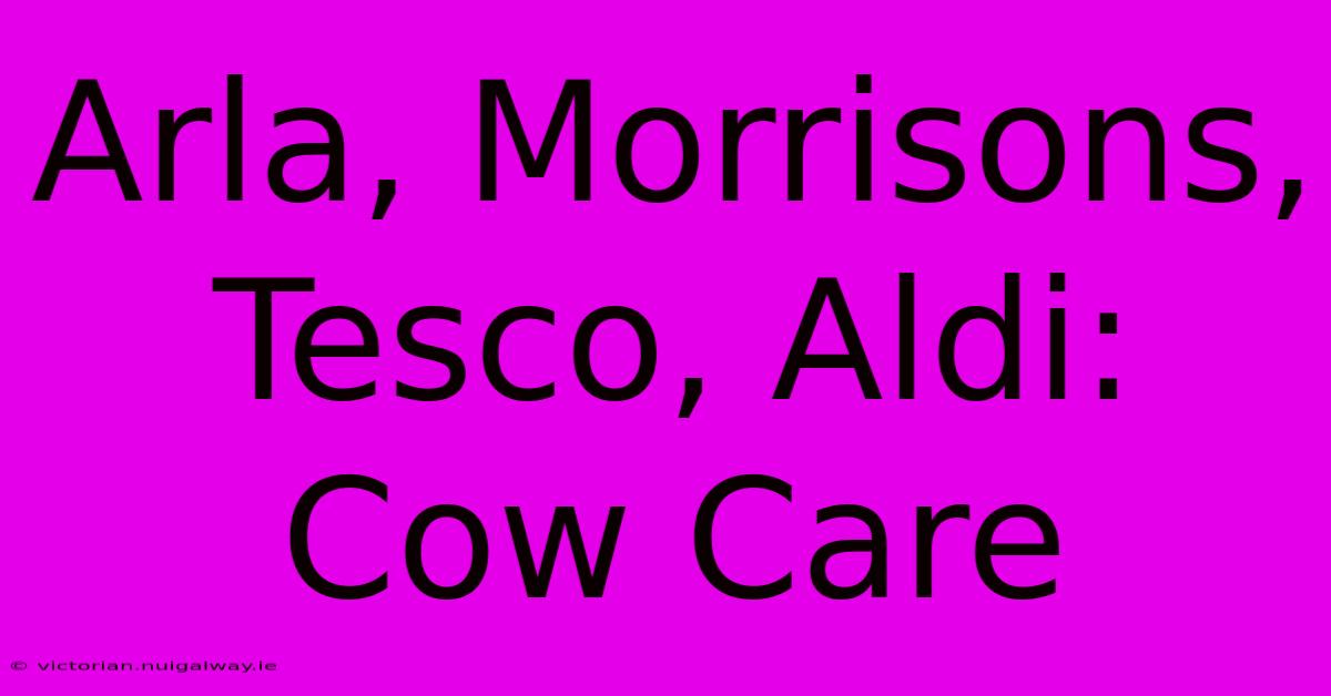 Arla, Morrisons, Tesco, Aldi: Cow Care