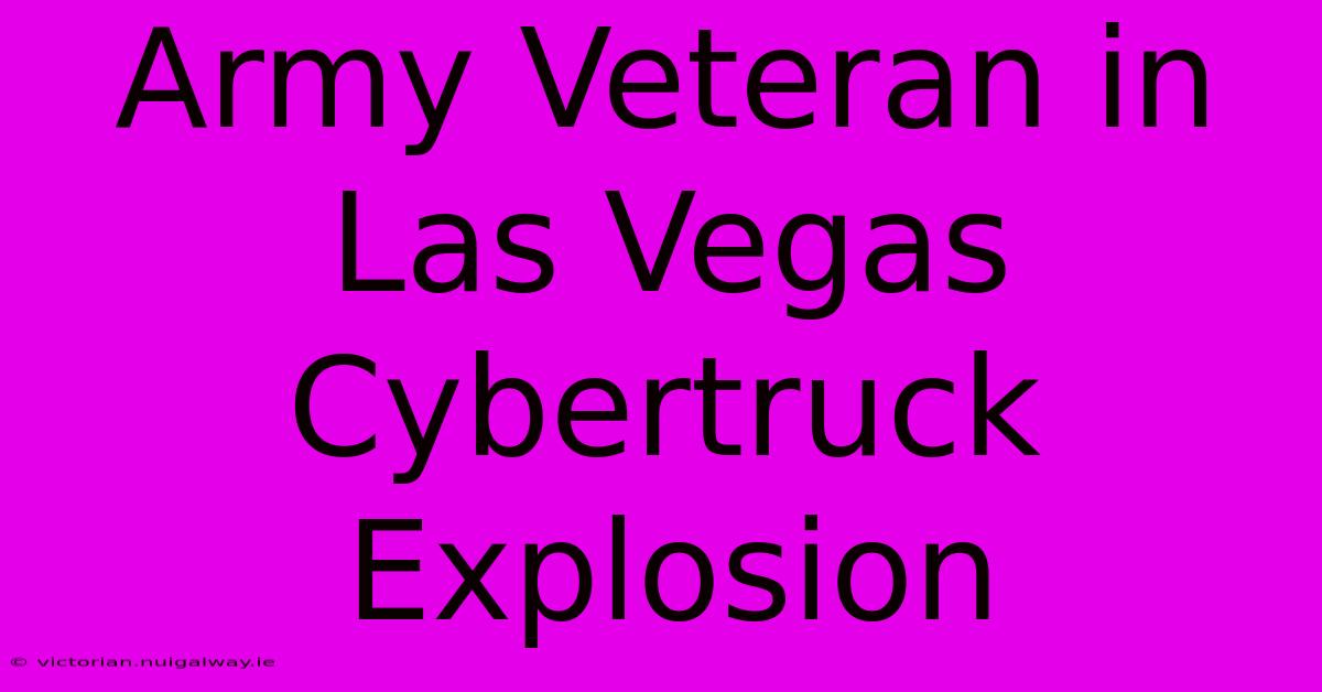 Army Veteran In Las Vegas Cybertruck Explosion