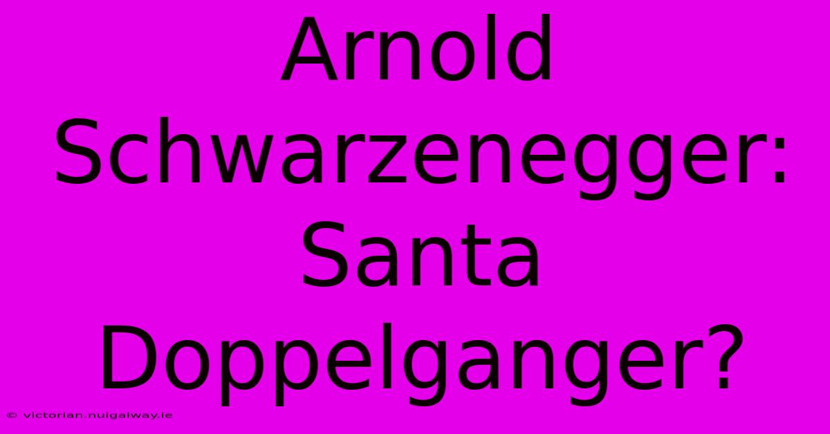 Arnold Schwarzenegger: Santa Doppelganger?