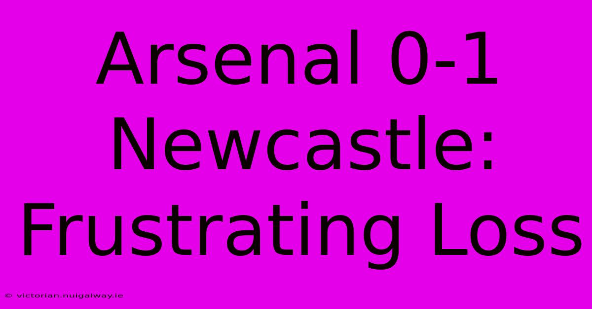 Arsenal 0-1 Newcastle: Frustrating Loss