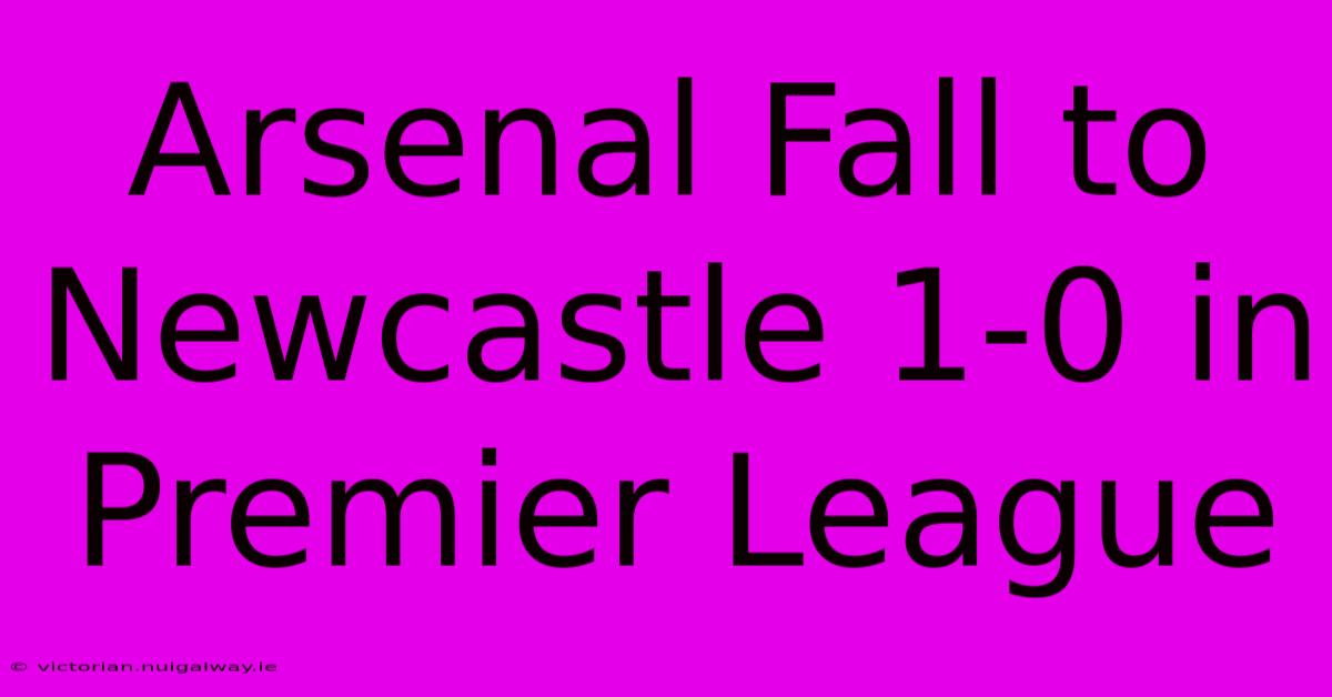 Arsenal Fall To Newcastle 1-0 In Premier League 