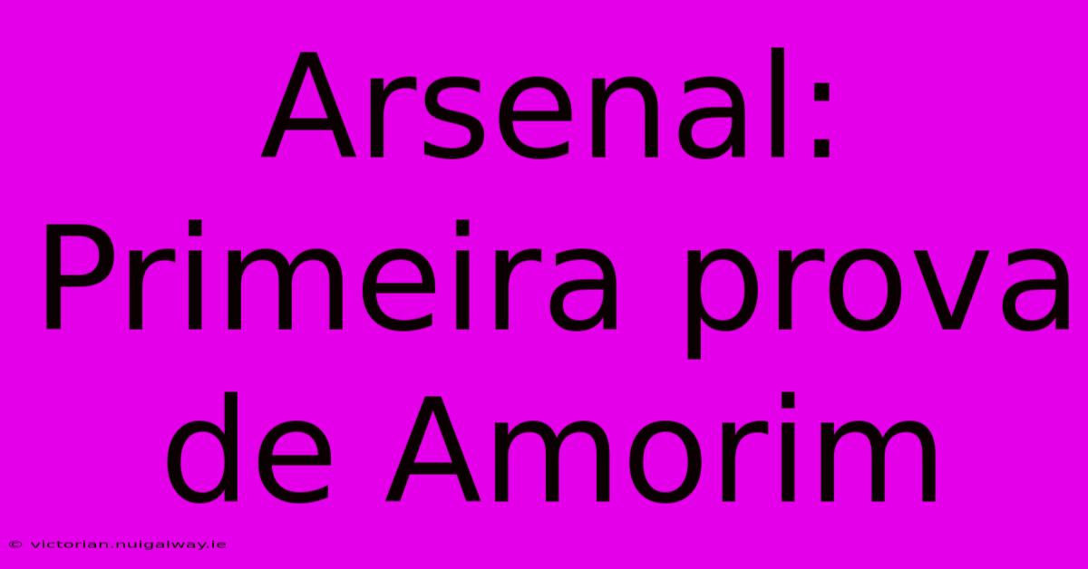 Arsenal: Primeira Prova De Amorim