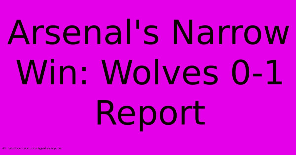 Arsenal's Narrow Win: Wolves 0-1 Report