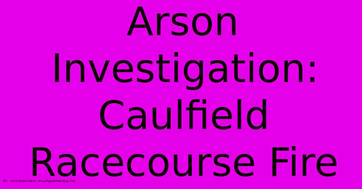 Arson Investigation: Caulfield Racecourse Fire