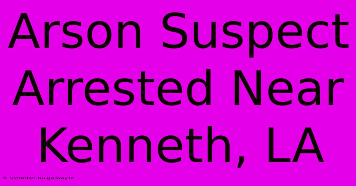 Arson Suspect Arrested Near Kenneth, LA