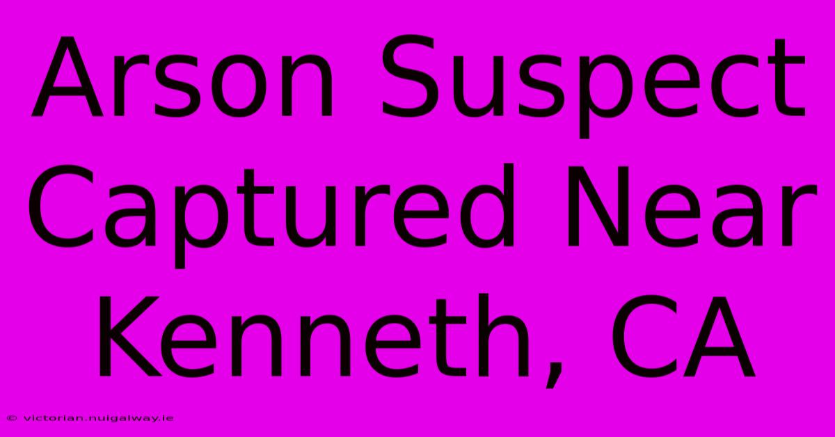 Arson Suspect Captured Near Kenneth, CA