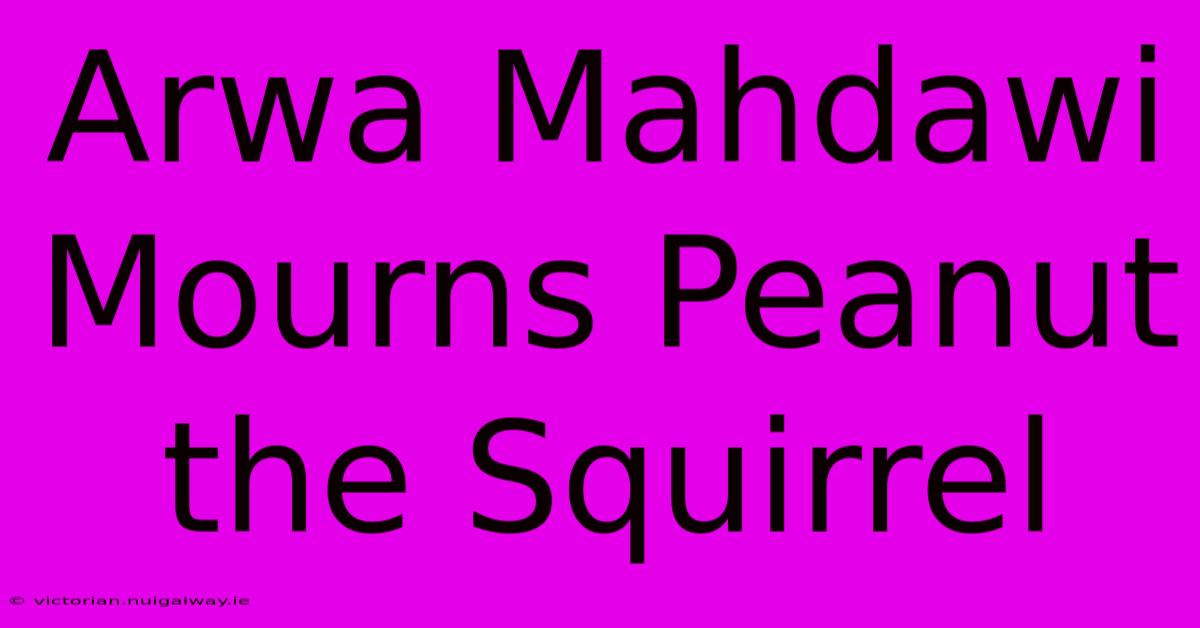 Arwa Mahdawi Mourns Peanut The Squirrel