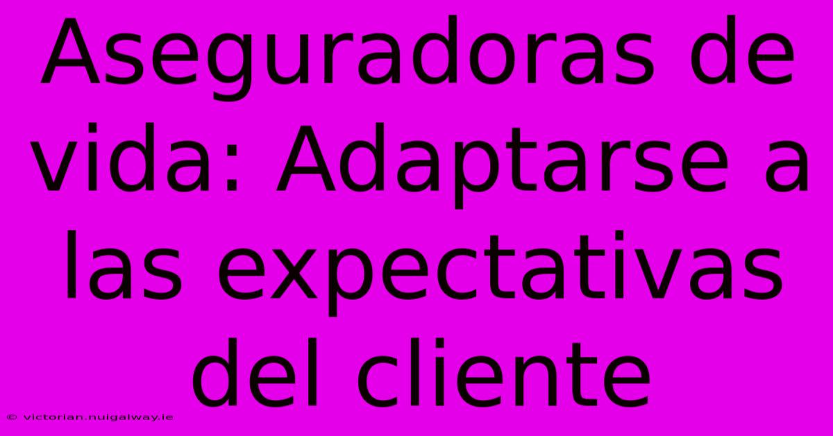 Aseguradoras De Vida: Adaptarse A Las Expectativas Del Cliente