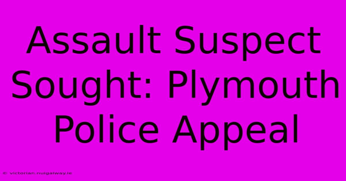 Assault Suspect Sought: Plymouth Police Appeal