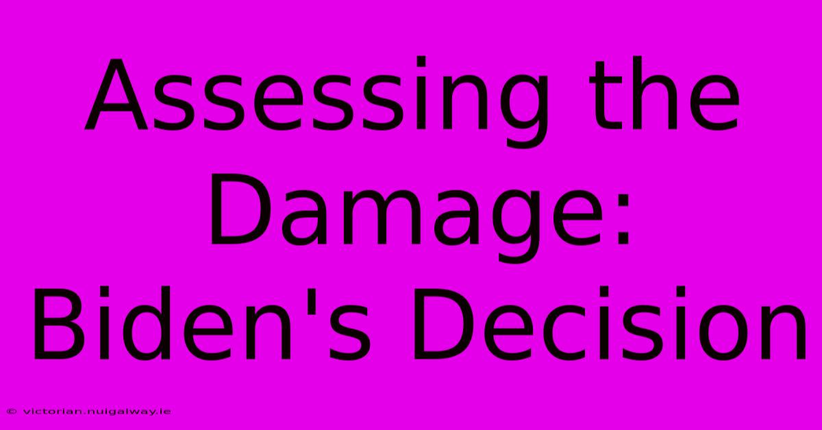 Assessing The Damage: Biden's Decision