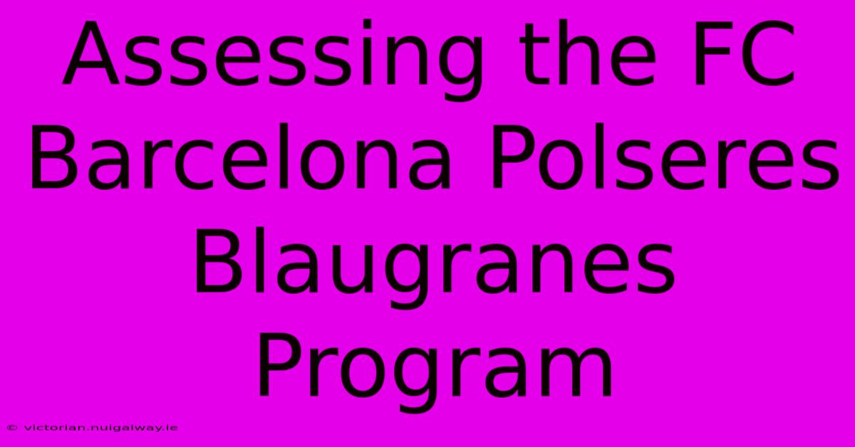 Assessing The FC Barcelona Polseres Blaugranes Program