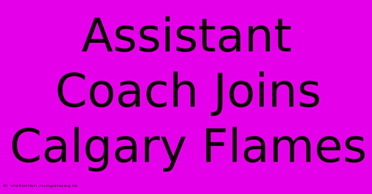 Assistant Coach Joins Calgary Flames