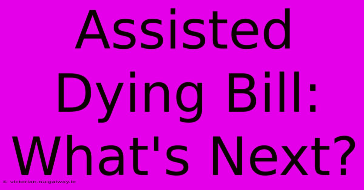 Assisted Dying Bill: What's Next?