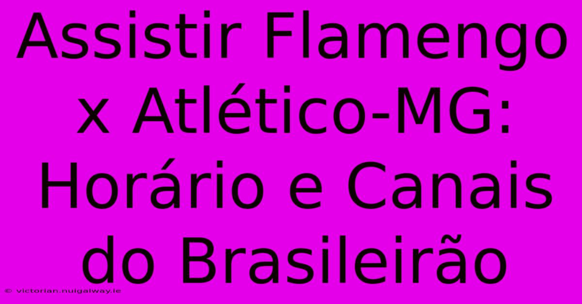 Assistir Flamengo X Atlético-MG: Horário E Canais Do Brasileirão