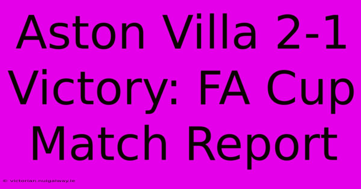 Aston Villa 2-1 Victory: FA Cup Match Report