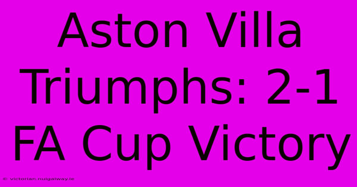 Aston Villa Triumphs: 2-1 FA Cup Victory