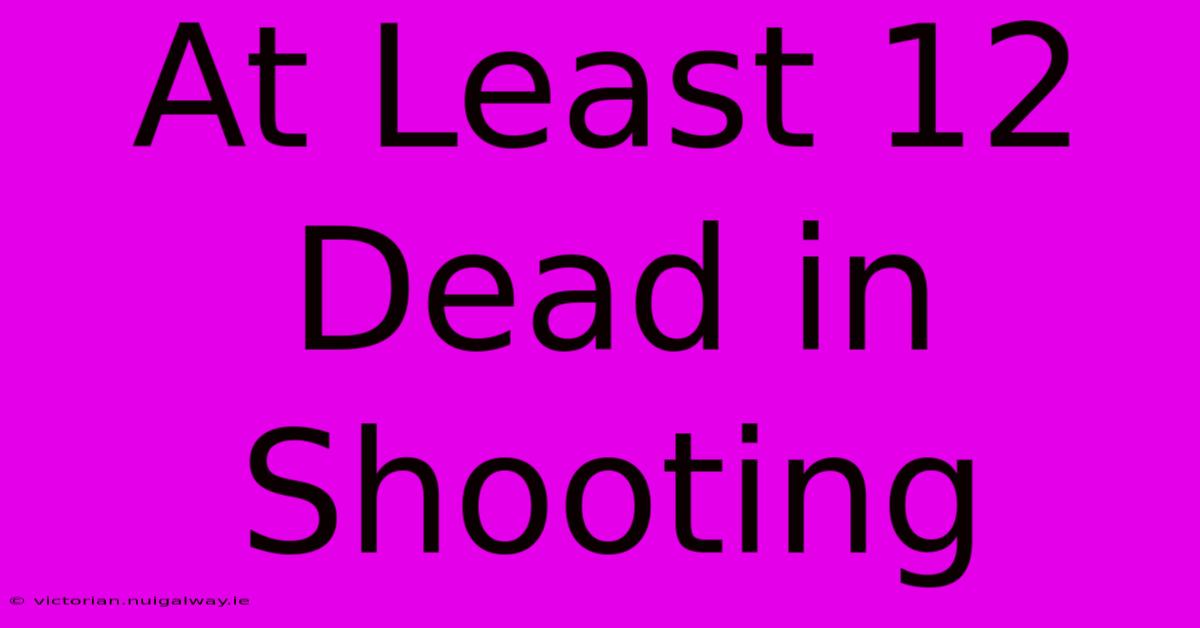 At Least 12 Dead In Shooting