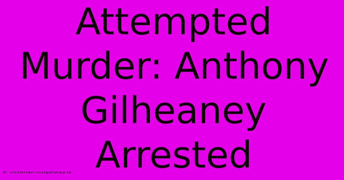 Attempted Murder: Anthony Gilheaney Arrested