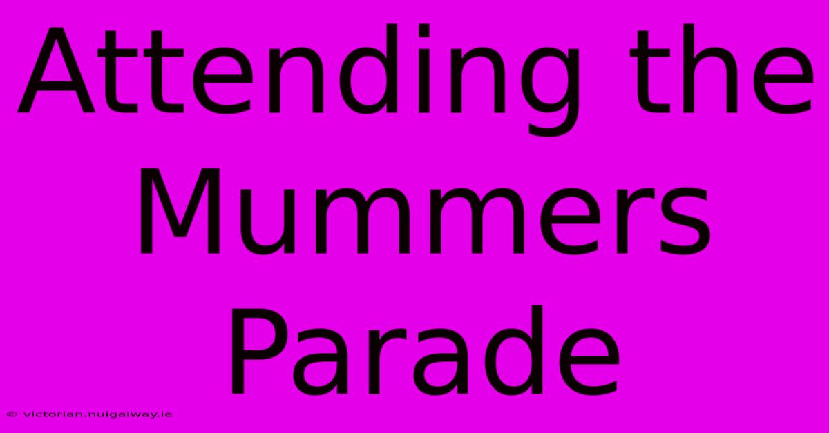 Attending The Mummers Parade