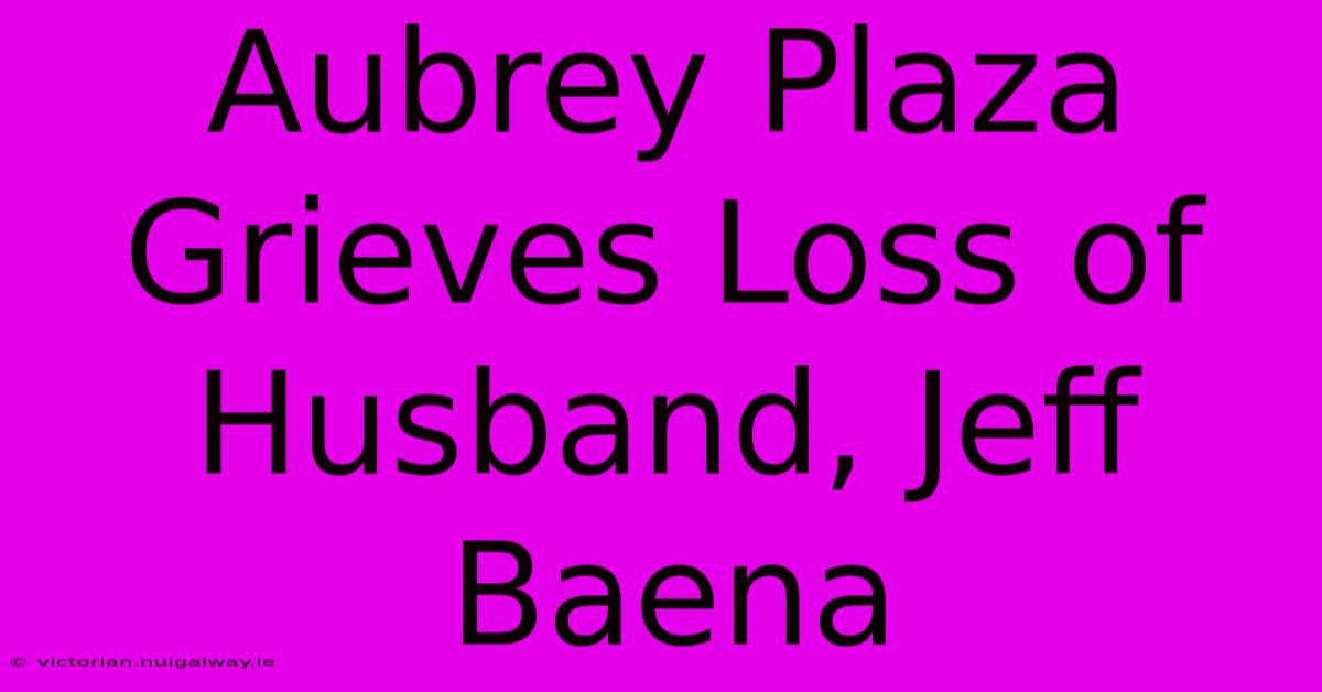 Aubrey Plaza Grieves Loss Of Husband, Jeff Baena