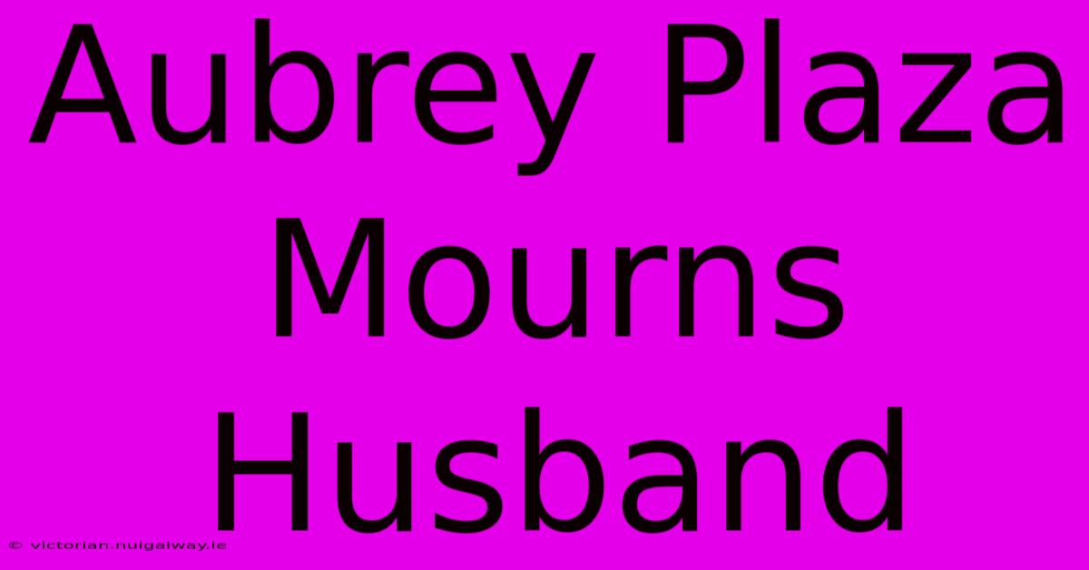 Aubrey Plaza Mourns Husband