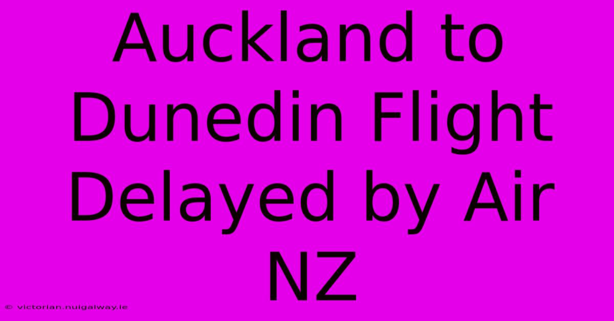 Auckland To Dunedin Flight Delayed By Air NZ