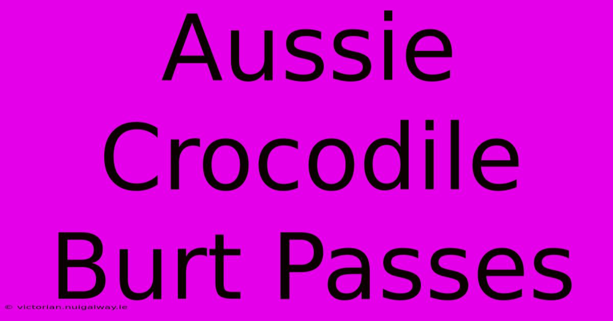 Aussie Crocodile Burt Passes