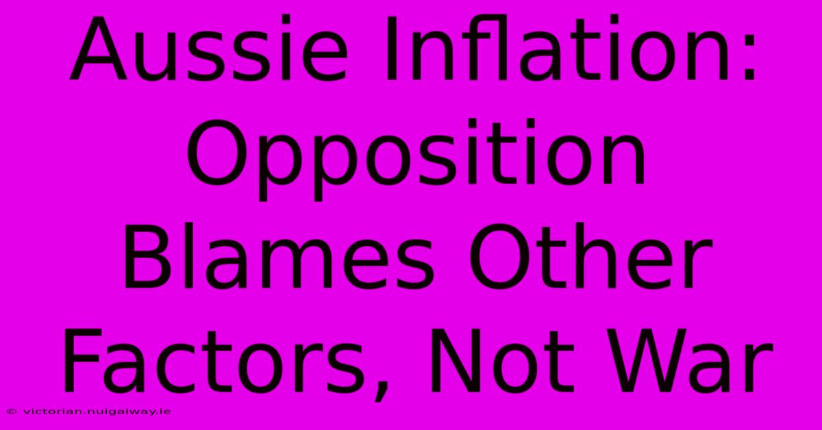 Aussie Inflation: Opposition Blames Other Factors, Not War