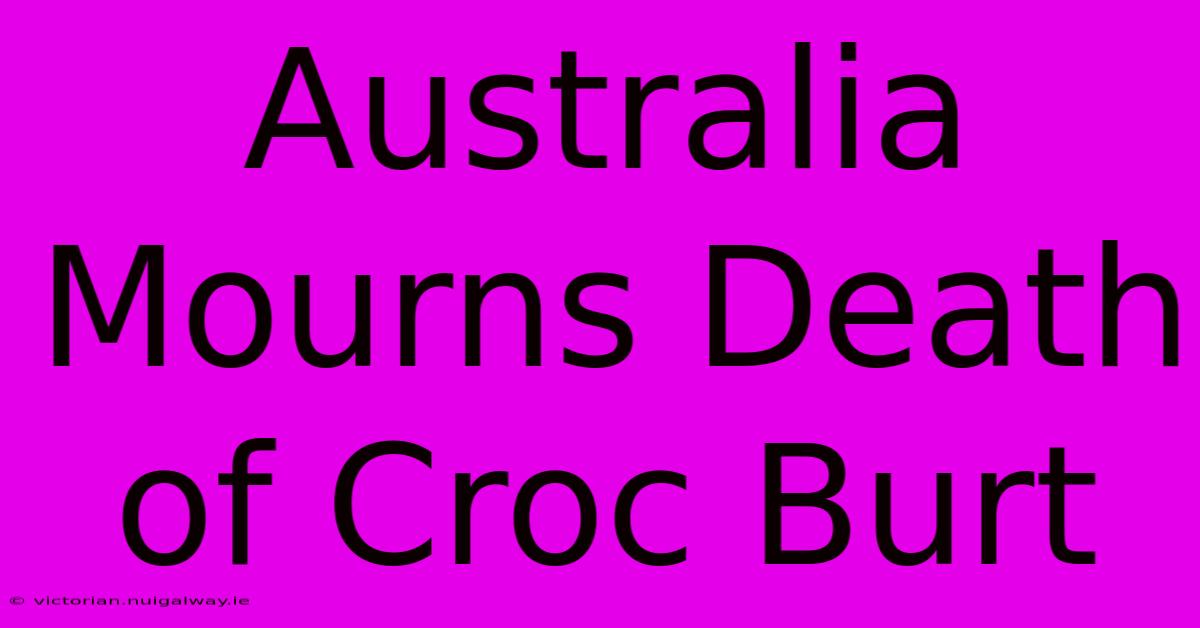 Australia Mourns Death Of Croc Burt