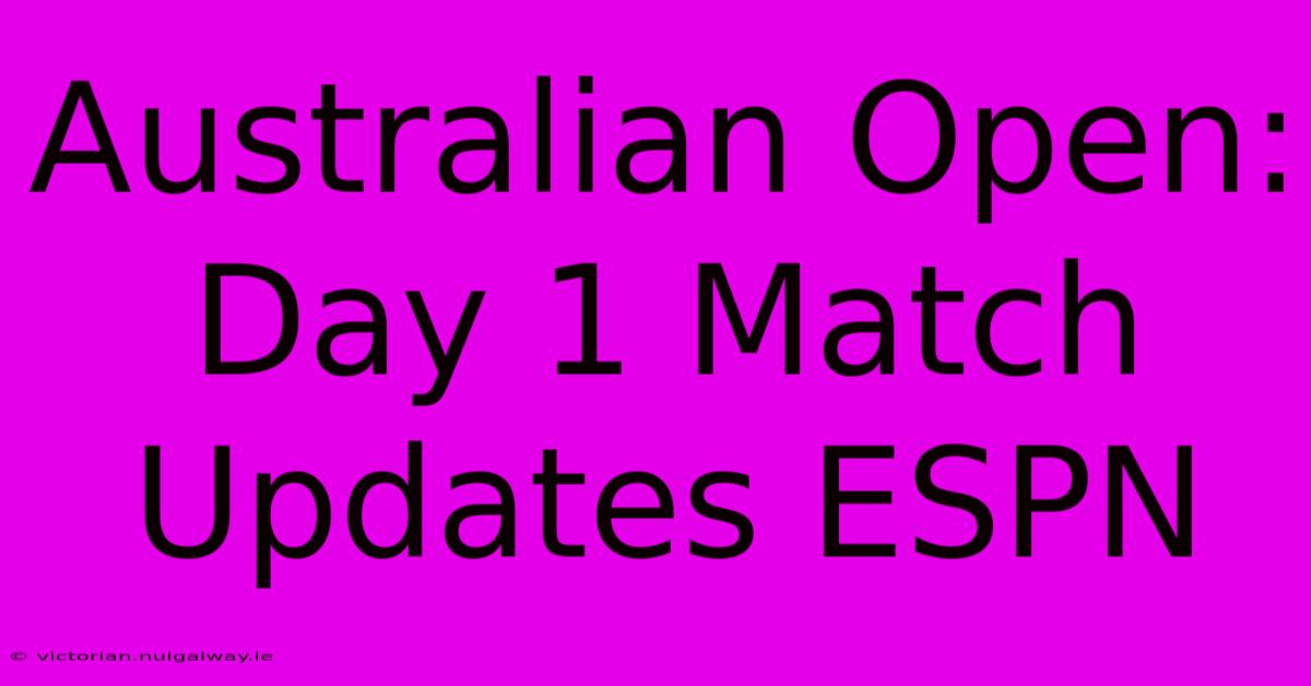 Australian Open: Day 1 Match Updates ESPN