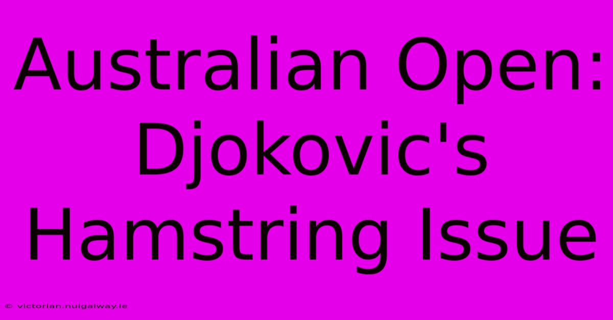 Australian Open: Djokovic's Hamstring Issue