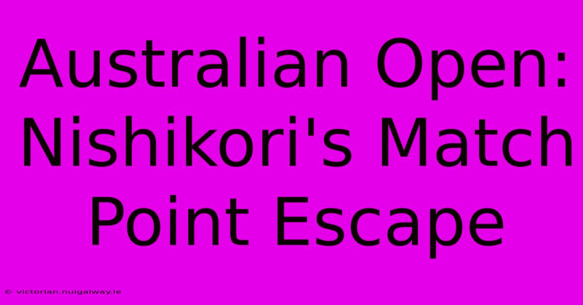 Australian Open: Nishikori's Match Point Escape