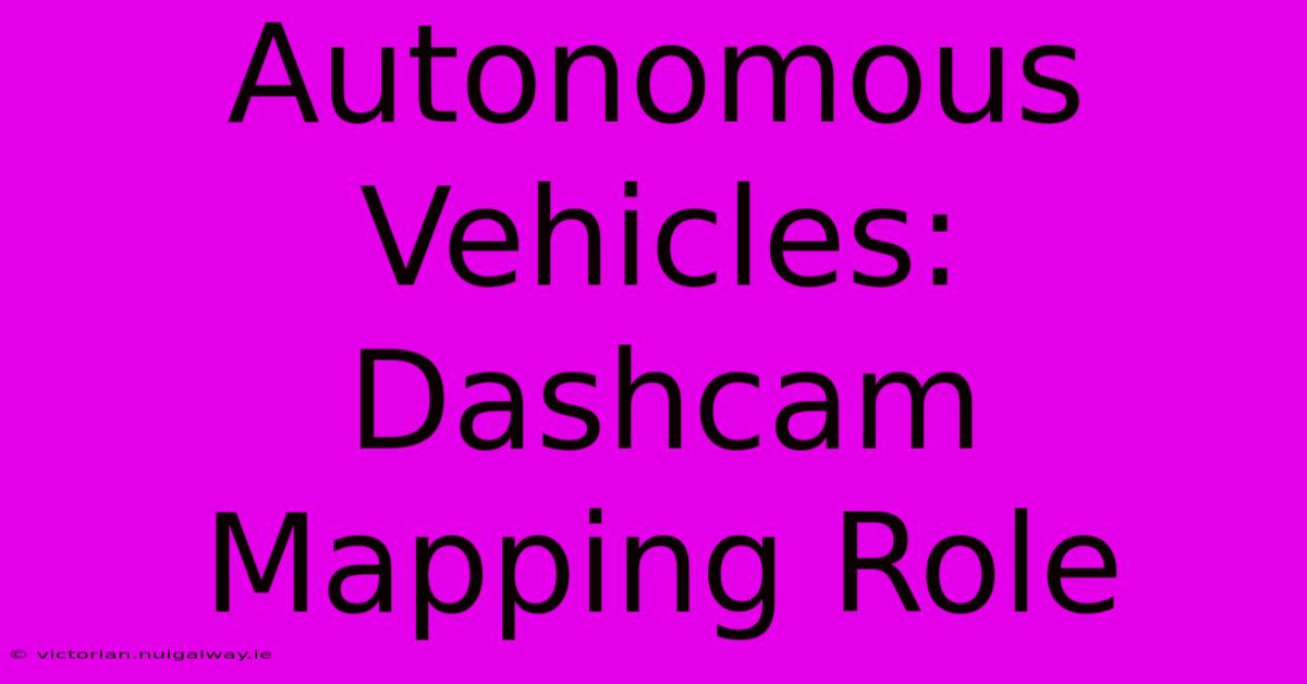 Autonomous Vehicles: Dashcam Mapping Role