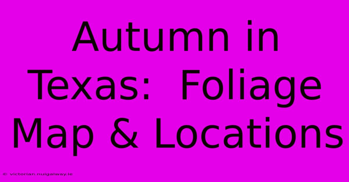 Autumn In Texas:  Foliage Map & Locations 