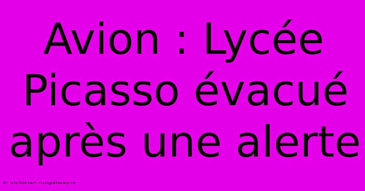 Avion : Lycée Picasso Évacué Après Une Alerte