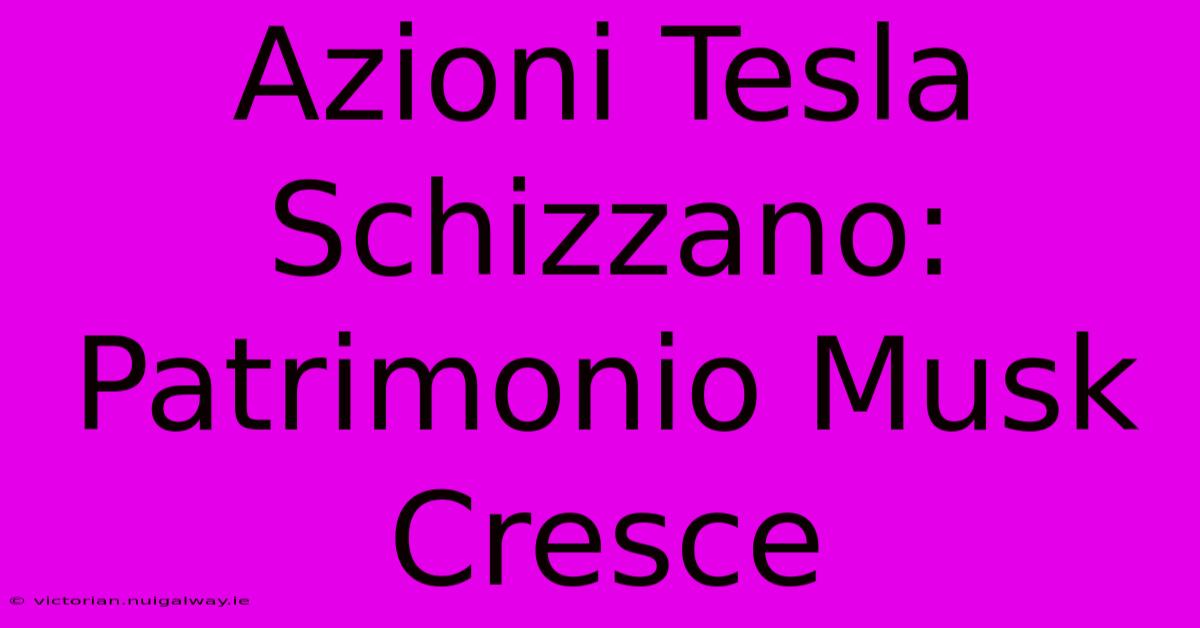 Azioni Tesla Schizzano: Patrimonio Musk Cresce