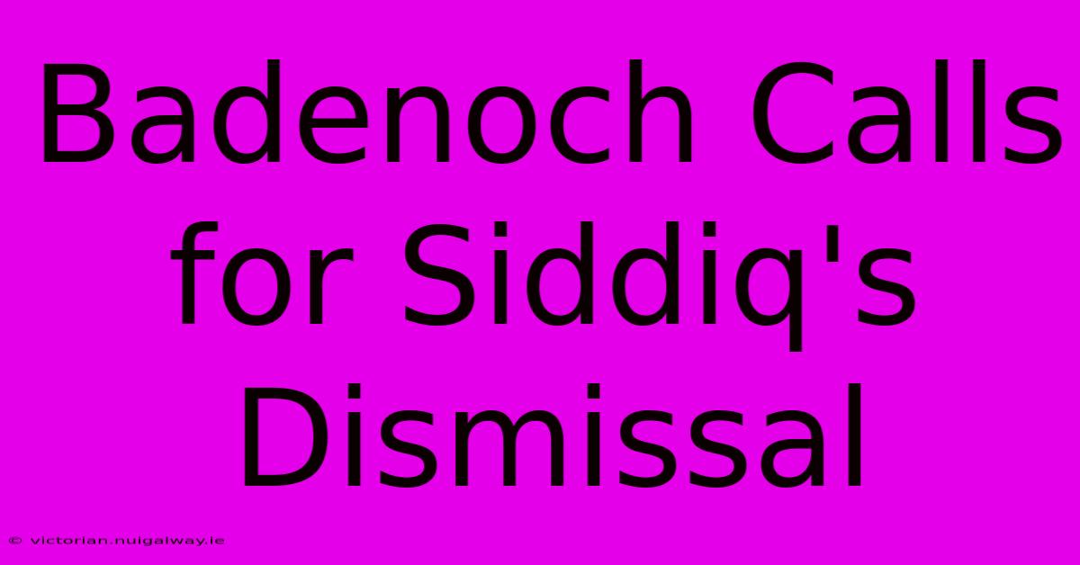 Badenoch Calls For Siddiq's Dismissal