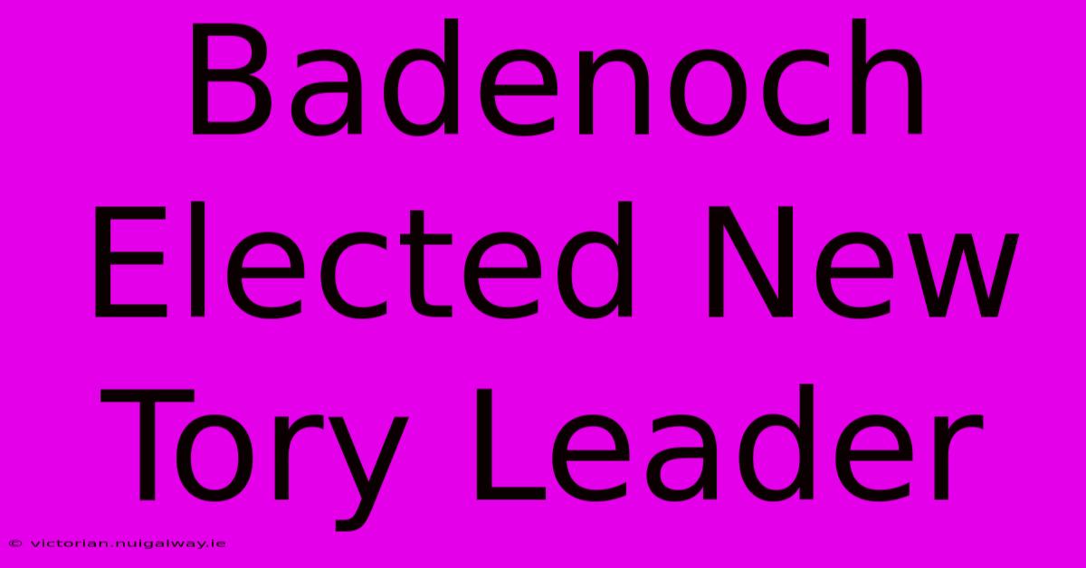 Badenoch Elected New Tory Leader