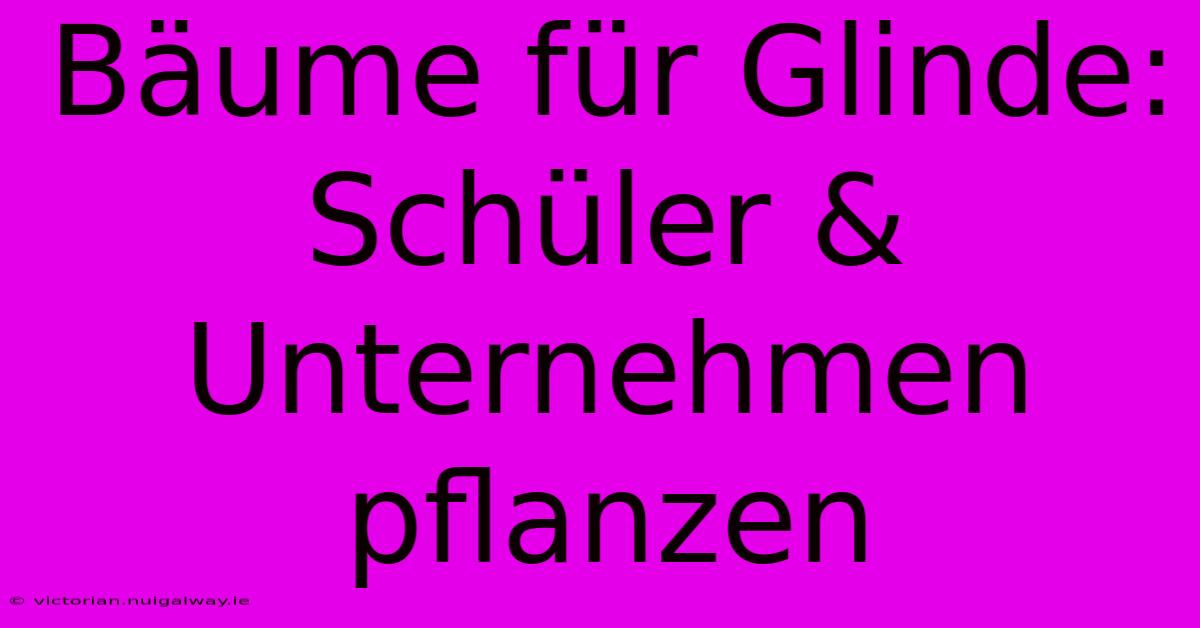 Bäume Für Glinde: Schüler & Unternehmen Pflanzen