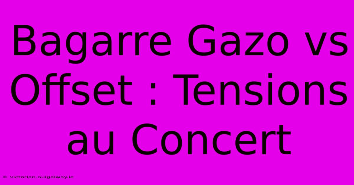 Bagarre Gazo Vs Offset : Tensions Au Concert